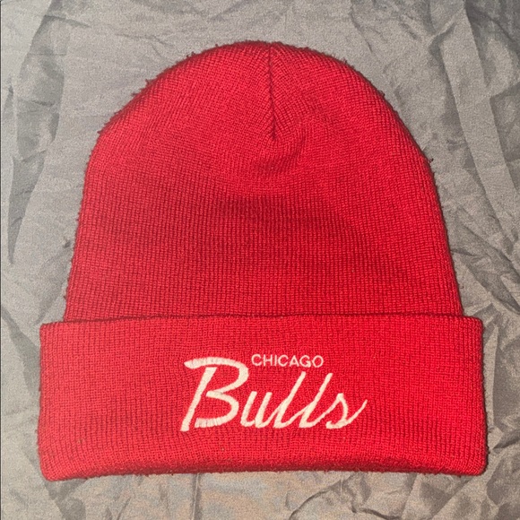 Mitchell & Ness Other - Mitchell & Ness Red Cuffed Beanie with White Script